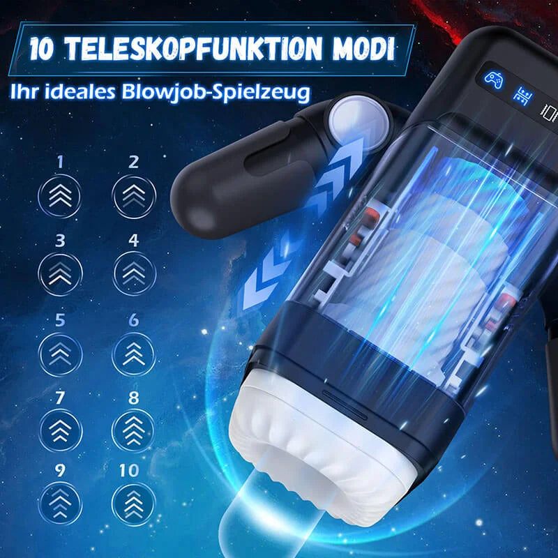 10 Stoßen Automatische Vagina Vibration Masturbation Tasse, 10 Vibrationsmodi, steigern Sie Ihre Libido bis an die Grenze, 42° Wärme, erleben Sie die echte vaginale Temperatur