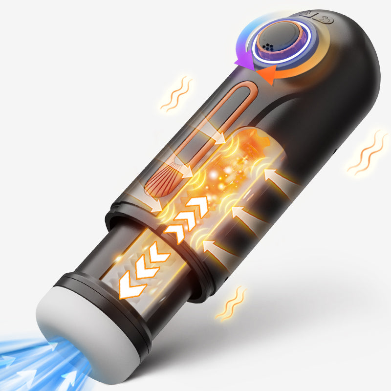 5 IN 1 Cup Masturbator 【10 Frequenz Stoßen + Vibration】【4 Frequenz Saugen】【42° Heizung】