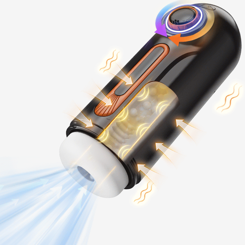 5 IN 1 Cup Masturbator 【10 Frequenz Stoßen + Vibration】【4 Frequenz Saugen】【42° Heizung】