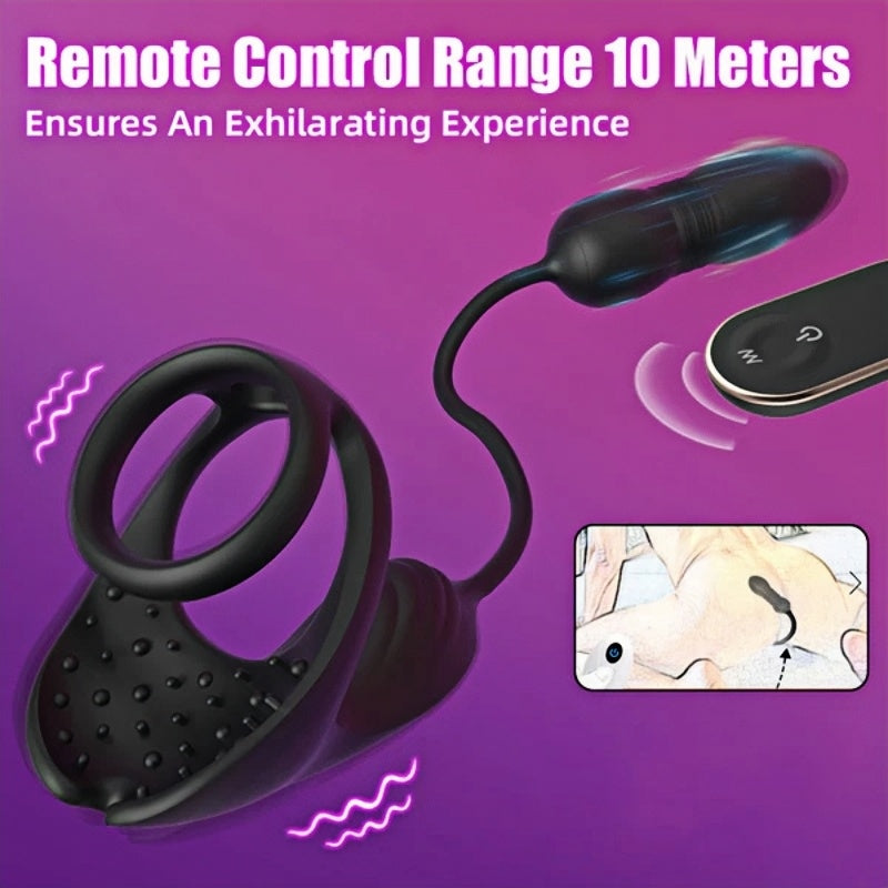 Prostata-Massagegerät mit 9 Stoß- und Vibrationsstufen und Hodenstimulator
