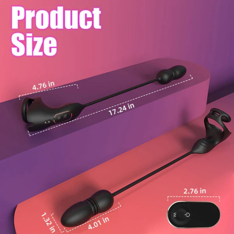 Prostata-Massagegerät mit 9 Stoß- und Vibrationsstufen und Hodenstimulator