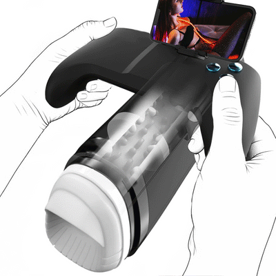 Turbo - Seekheart 10-Modus Explosiver Stoß-Stroker – Immersives Gamepad-Design mit Handyhalter