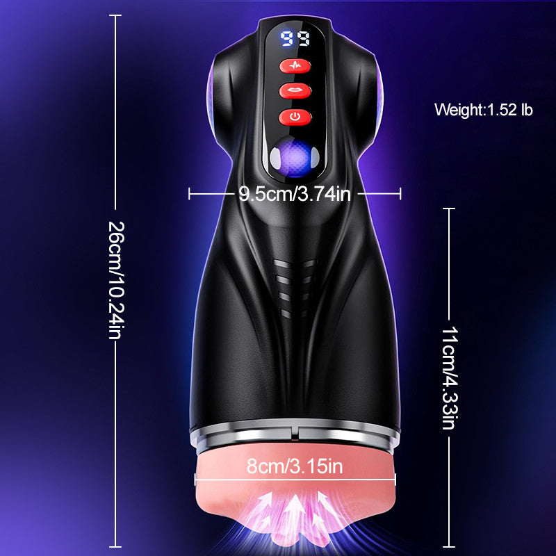 Daphne - 3 Sleeves Pocket Pussy Penis Pump with 9 Sucking & 9 Vibrating Male Masturbator