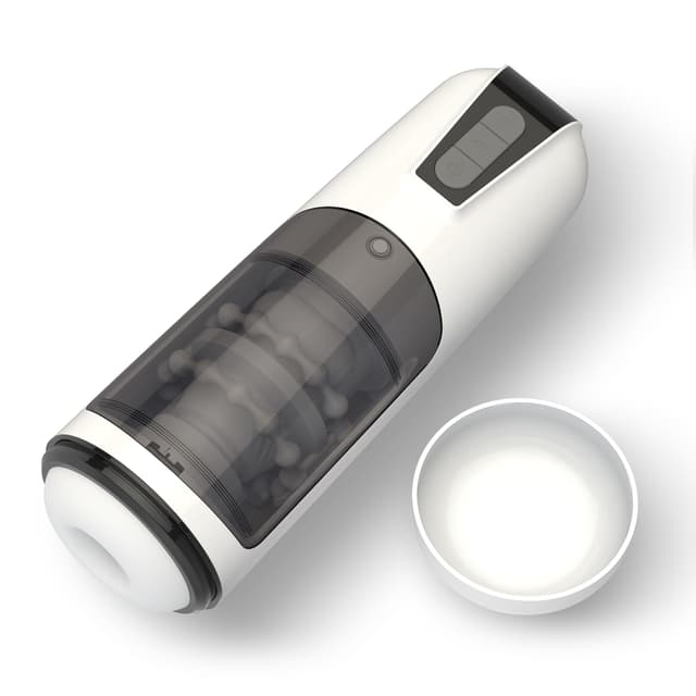 White Vibe – Automatischer, wasserdichter Stretch-Masturbator mit 7 Vibrationsmodi für Männer