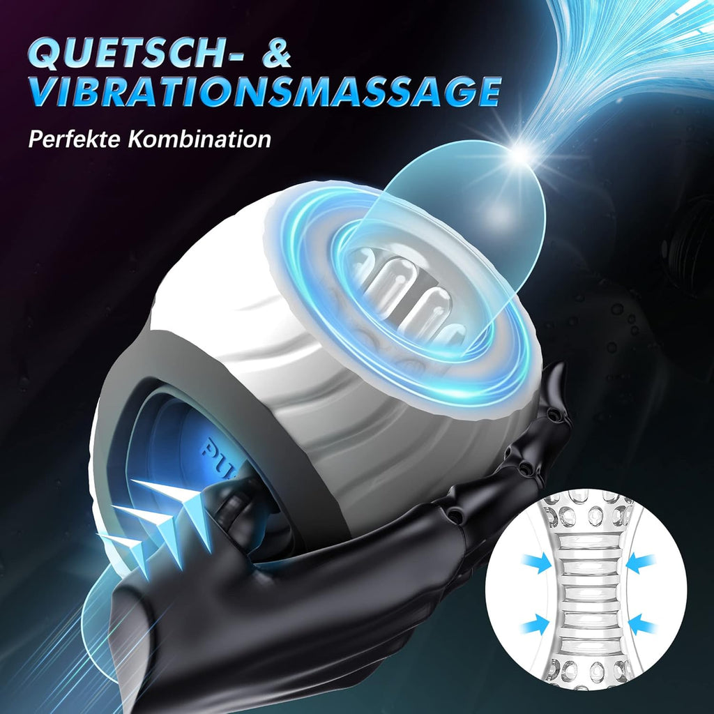 Masturbieren für Männer Elektrisch Masturbator, 10 Vibration Sex Spielzeug für die Männer Taschenmuschi, Penis Vbratorensets Sexspielzeug Solo Masturbatoren Handfrei, Sex Toyset für Man