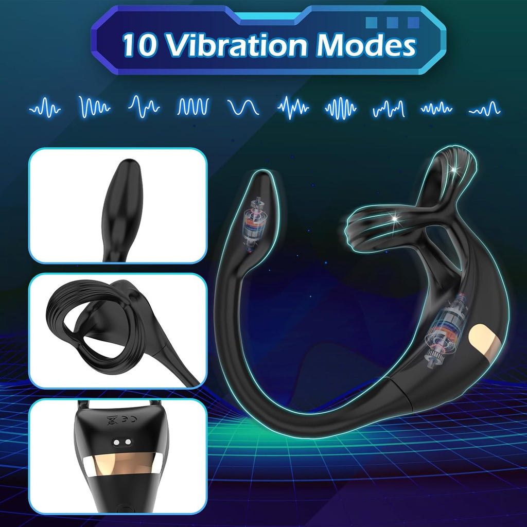 Dreieckiger Penisring Sex Spielzeug für die Männer, Penis Ring Erotik Sex spielzeug für Paare extrem sex, Cockring Erotisches Sexspielzeug für Klitoris, 10 Vibrationsmodi Dual Penisringe Massagegerät