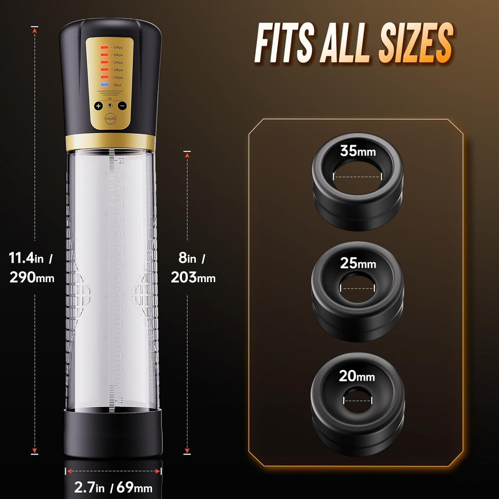 Penis Pump Adult Sex Toys for Men - Electric Male Masturbator Penis Enlarger Vacuum Pump with 5 Sucking Levels, Cock Pump Penis Extender Training Male Sex Toys for Dick Enlargement with 6 Cock Rings