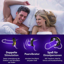 Load image into Gallery viewer, Penisring Vibrator Sex Spielzeug für die Männer Extrem -Cockring Penis Ring Sex Spielzeug für die Paare mit Einstellbare Größe,APP Fernbedienung Vibratorensets für Paare mit 10 Vibrations Penisringe.