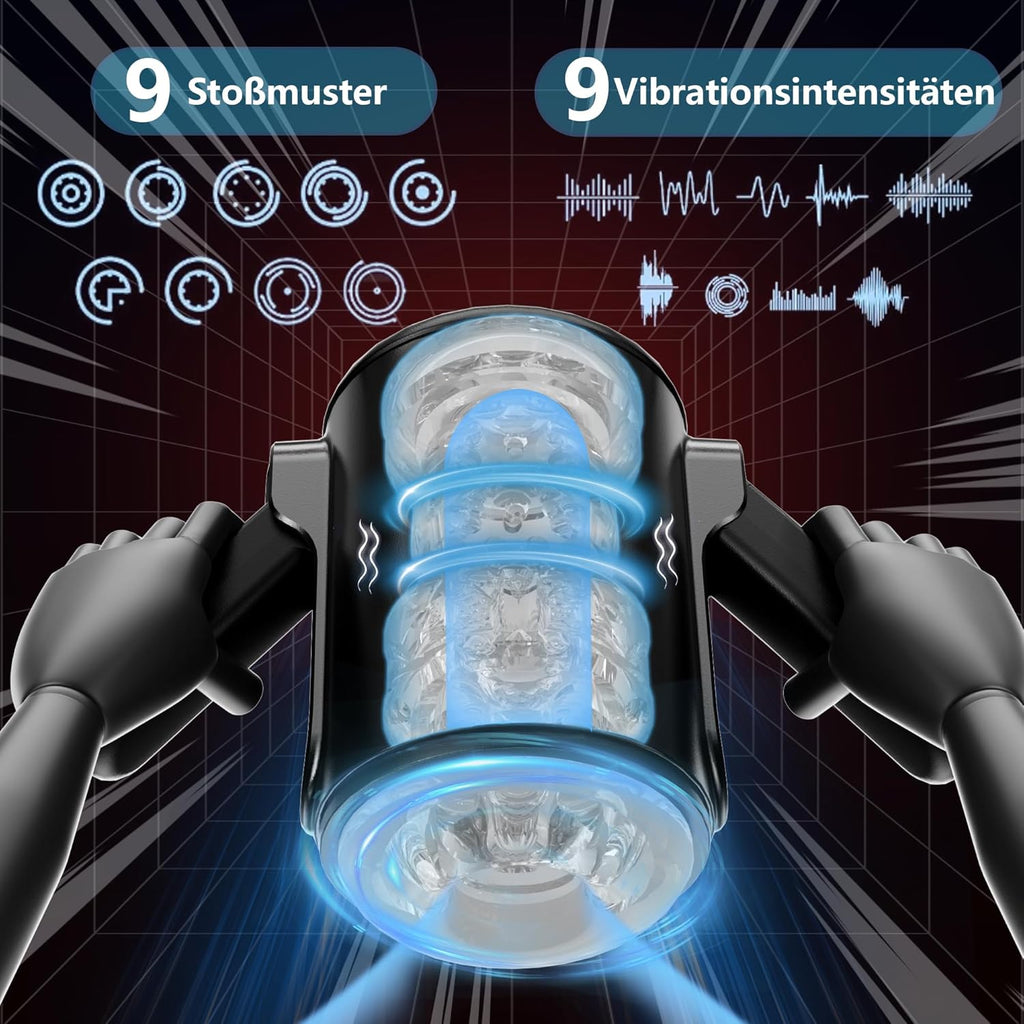 Elektrische Cup-masturbatoren mit 9 Teleskopfunktion undVibrationen, Sex Spielzeug für die Männer Masturbieren für Männer, Masturbatoren Taschenmuschi Penis Sexspielzeug, Männer Sex Sexspielzeug