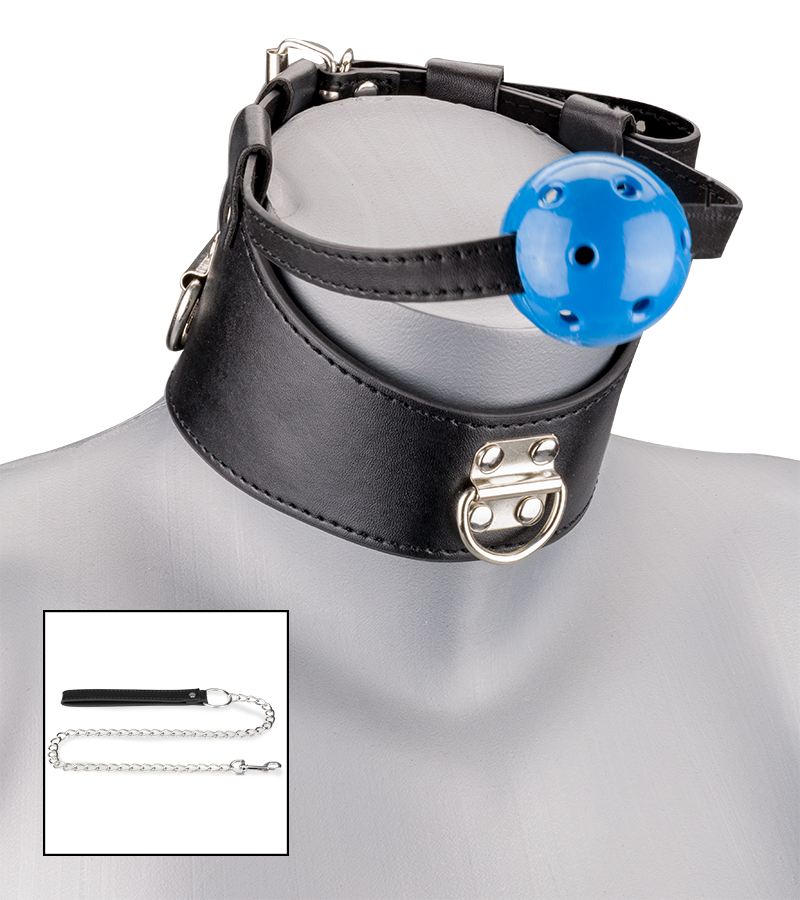 Ballknebel mit Bondage-Halsband