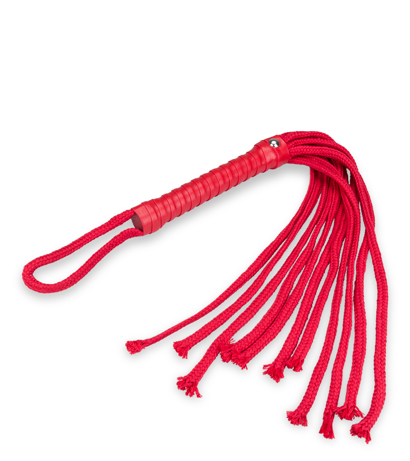 Rote BDSM-Riemenpeitsche